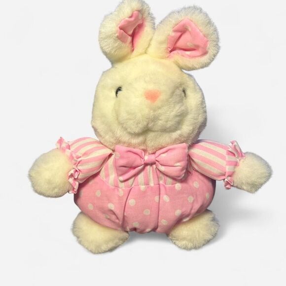 Small Vintage Pink Bunny Rabbit Stuffed Animal - Picture 1 of 7